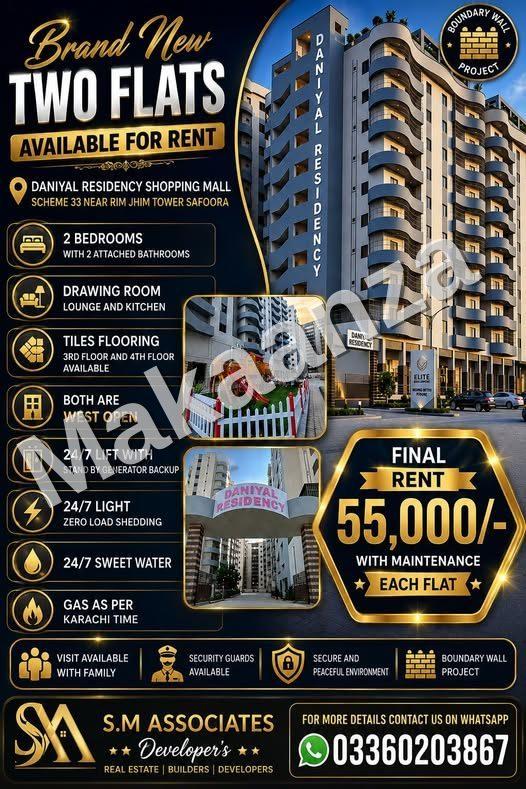 BRAND NEW FLATS FOR RENT